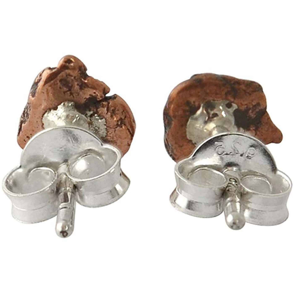 Starborn Copper Nugget with Sterling Silver Post Earrings