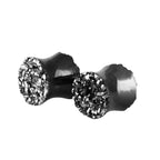 Starborn Creations Black Knight Double Sided Drusy Stone Ear Plugs Gauged Earrings