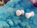 Starborn Creations Si Opal White Double Sided Drusy Stone Ear Plugs Gauged Earrings