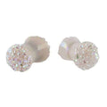 Starborn Creations Si Opal White Double Sided Drusy Stone Ear Plugs Gauged Earrings