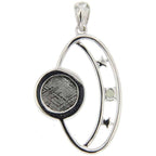Starborn Moldavite & Muonionalusta Meteorite Pendant in Sterling Silver