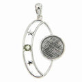 Starborn Moldavite & Muonionalusta Meteorite Pendant in Sterling Silver