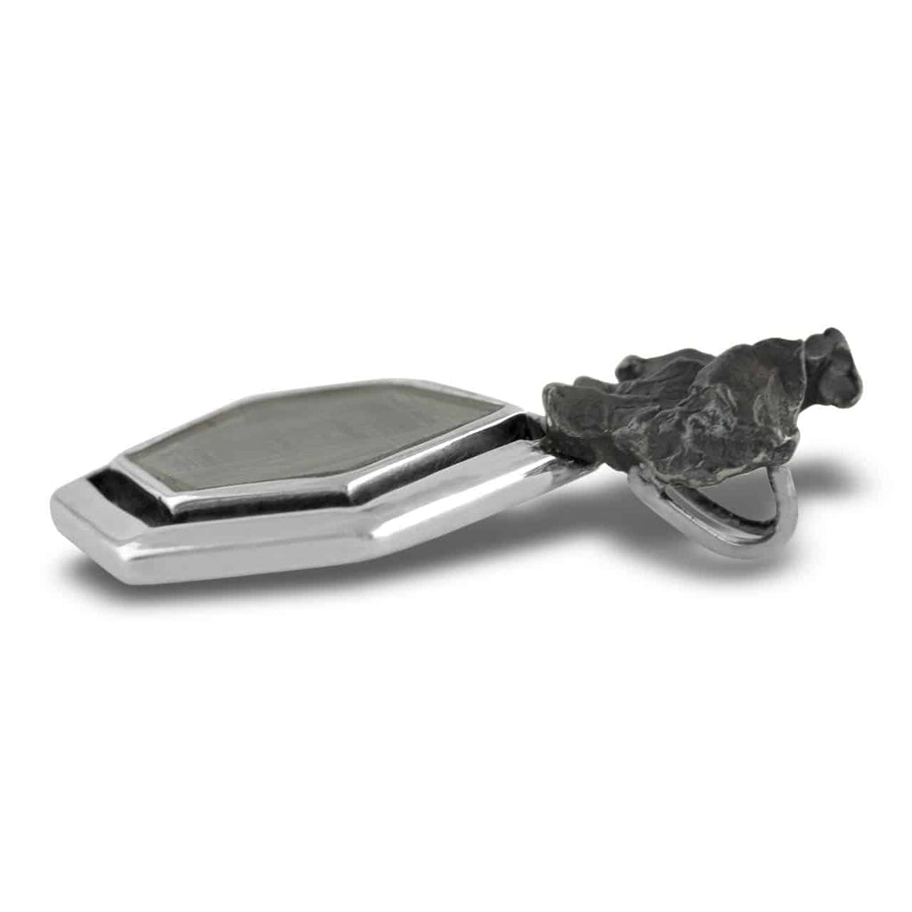 Sterling Silver Muonionalusta Meteorite and Sikhote Alin Meteorite Nugget Pendant