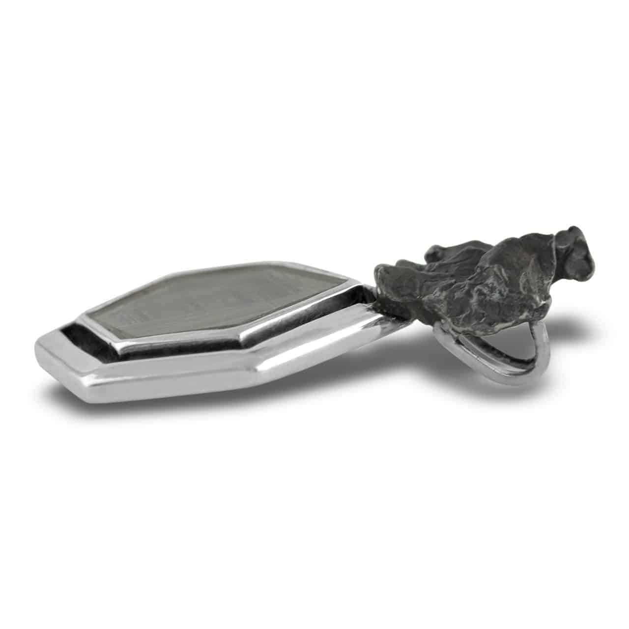 Sterling Silver Muonionalusta Meteorite and Sikhote Alin Meteorite Nugget Pendant