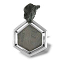 Sterling Silver Muonionalusta Meteorite and Sikhote Alin Meteorite Nugget Pendant