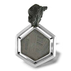 Sterling Silver Muonionalusta Meteorite and Sikhote Alin Meteorite Nugget Pendant