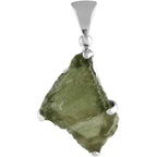 Starborn Natural Rough Moldavite Prong Set Pendant in Sterling Silver (12-15ct)