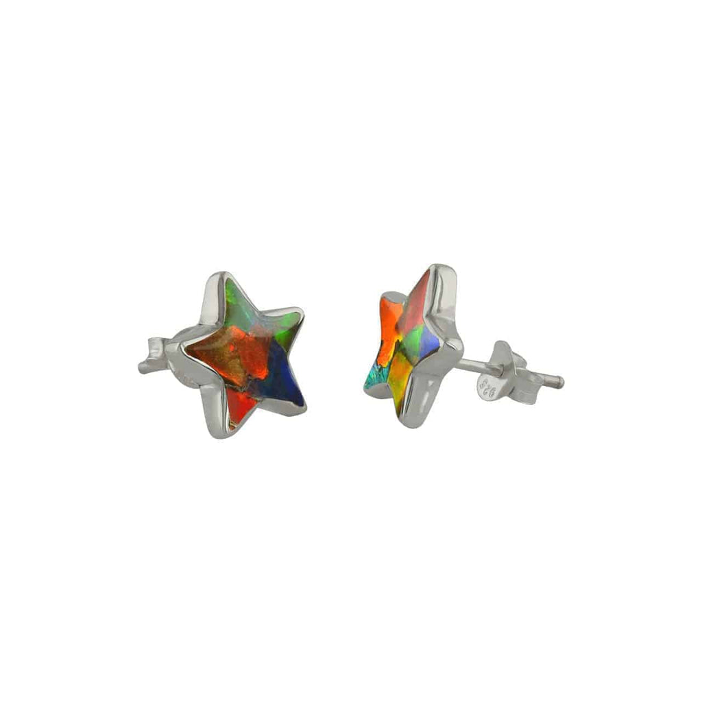 Starborn Ammolite Star Post Earrings in Sterling Silver