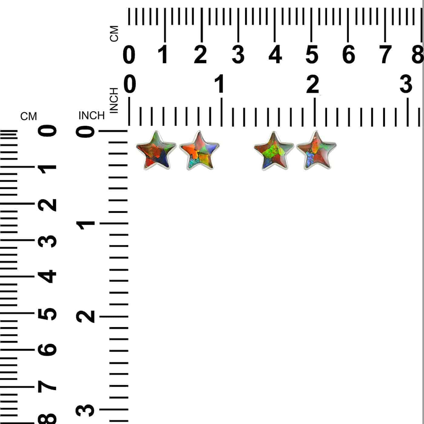 Starborn Ammolite Star Post Earrings in Sterling Silver