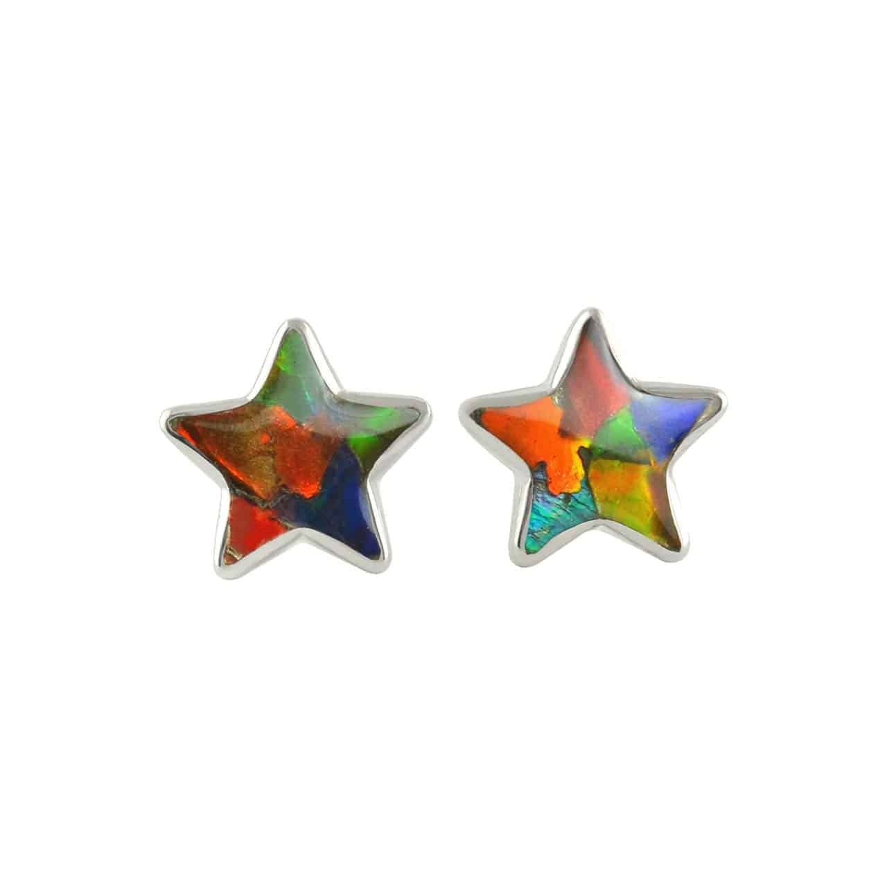 Starborn Ammolite Star Post Earrings in Sterling Silver