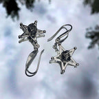 Starborn Campo del Cielo Meteorite Star Dangle Earrings in Sterling Silver