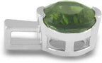 Sterling Silver Channel Set Oval Shaped Faceted Moldavite Pendant