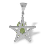 Sterling Silver Genuine Moldavite 5 Star Pendant