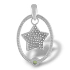 Starborn Moldavite and Muonionalusta Star Pendant in Sterling Silver