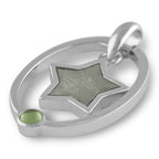 Starborn Moldavite and Muonionalusta Star Pendant in Sterling Silver