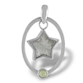 Starborn Moldavite and Muonionalusta Star Pendant in Sterling Silver