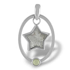 Starborn Moldavite and Muonionalusta Star Pendant in Sterling Silver