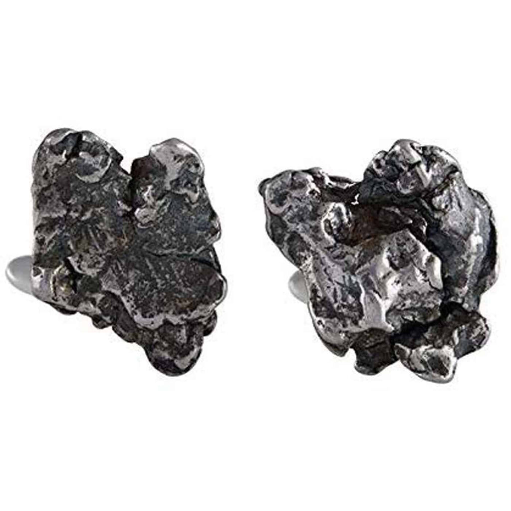 Sterling Silver and Genuine Campo Del Cielo Meteorite Cuff Links