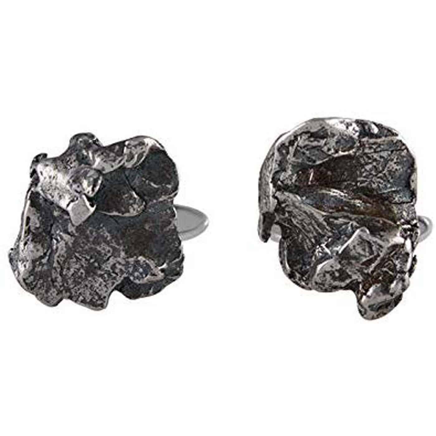 Sterling Silver and Genuine Campo Del Cielo Meteorite Cuff Links
