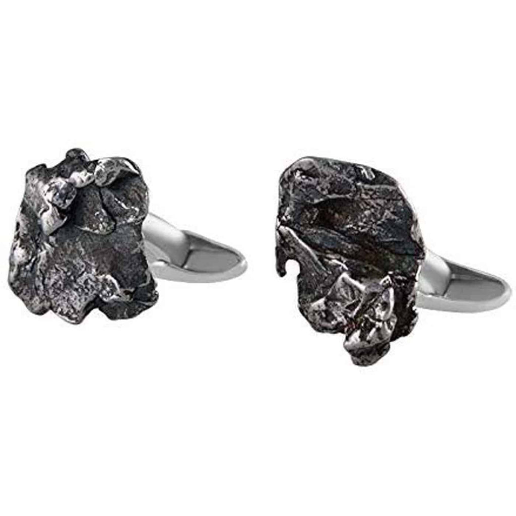 Sterling Silver and Genuine Campo Del Cielo Meteorite Cuff Links