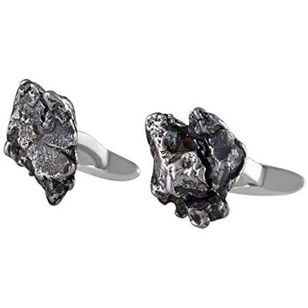 Sterling Silver and Genuine Campo Del Cielo Meteorite Cuff Links