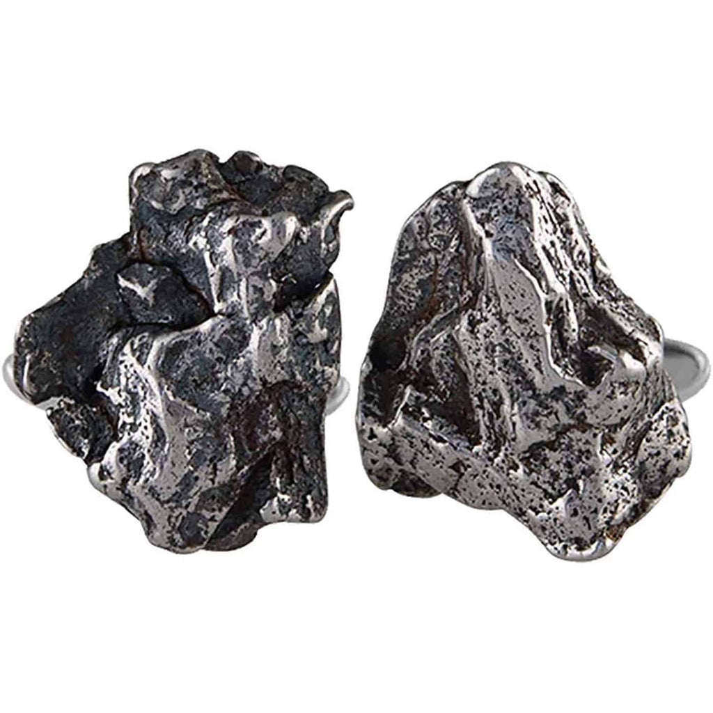Sterling Silver and Genuine Campo Del Cielo Meteorite Cuff Links