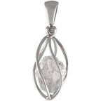 Starborn Sterling Silver cage set medium Herkimer Diamond Quartz Crystal Pendant