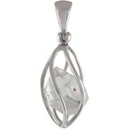 Starborn Sterling Silver cage set medium Herkimer Diamond Quartz Crystal Pendant