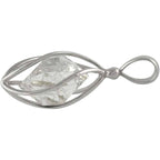 Starborn Sterling Silver cage set medium Herkimer Diamond Quartz Crystal Pendant