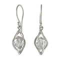 Starborn Sterling Silver Cage Set Natural Herkimer Diamond Quartz Earrings