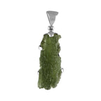 Starborn Natural Elongated Moldavite Drop Pendant in Sterling Silver