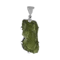 Starborn Natural Elongated Moldavite Drop Pendant in Sterling Silver