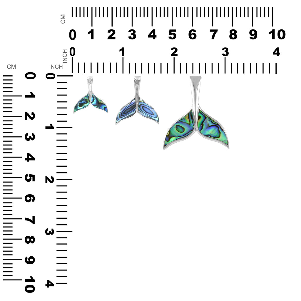 Starborn Abalone Whale Tail Pendant in Sterling Silver