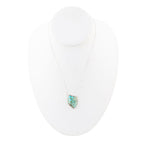 Abstract Blue Turquoise and Sterling Silver Pendant Necklace