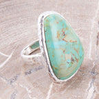 Abstract Blue Turquoise and Sterling Silver Ring