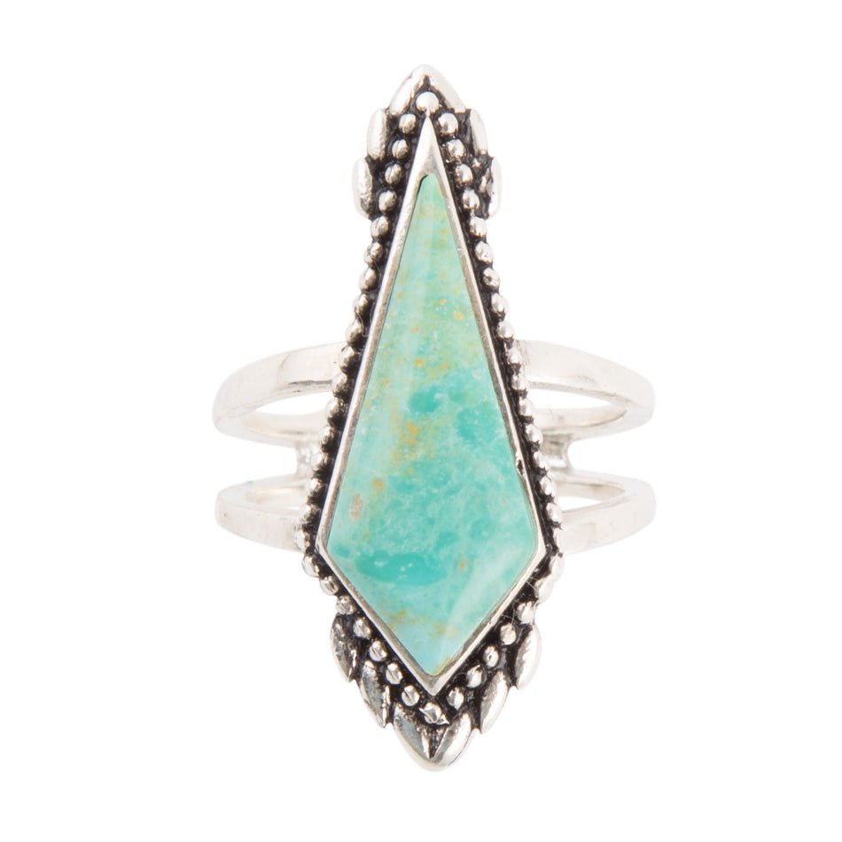 Anemone Blue Turquoise and Sterling Silver Statement Ring