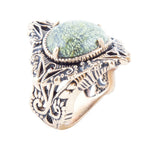 Aspen Green Serpentine Golden Statement Ring