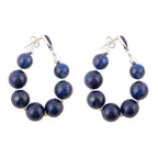 Carly Blue Lapis Complete Loop Sterling Silver Post Earrings