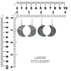 Starborn Fossil Coral Crescent Moon Earrings in Sterling Silver