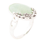 Floral Green Turquoise and Sterling Silver Ring