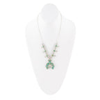 Squash Blossom Statement Blue Turquoise and Sterling Silver Necklace