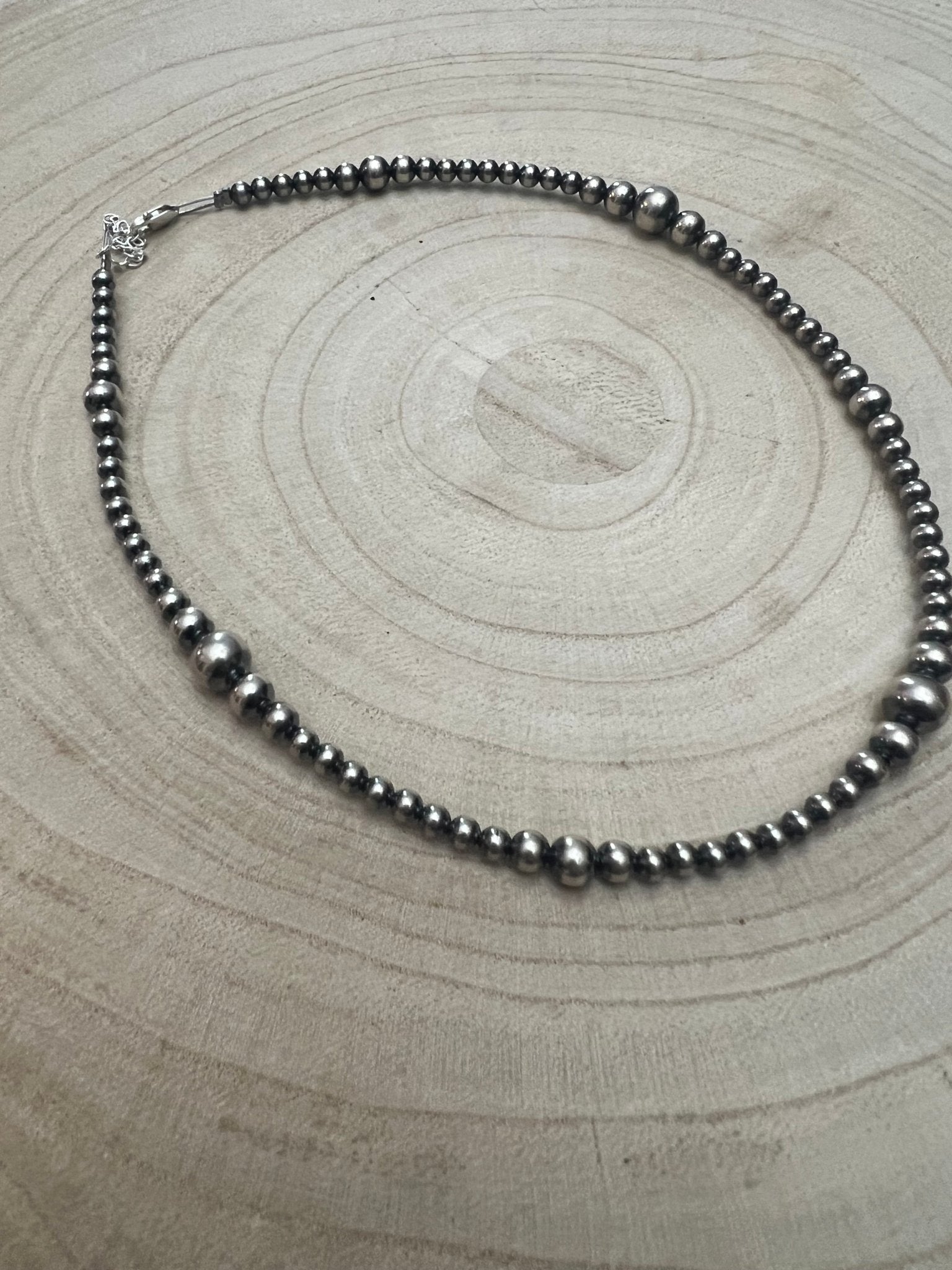 Graduated Sterling Silver Pearl Choker - 15 inch - Top Seller