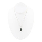 Hammered Green Seraphinite and Sterling Silver Pendant Necklace