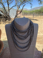 Handcrafted 3mm Sterling Silver Pearl Beaded Necklace