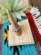 Handmade Sterling Silver & Pink Mojave Mini Eternity Band Ring
