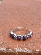 4mm Purple Mojave 6 Stone Sterling Silver Stacker Band
