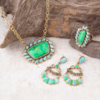 Legacy Lime Green and Blue Turquoise Golden Statement Ring
