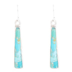 Line Blue Turquoise Sterling Silver Drop Earrings
