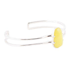 Madeleine Yellow Jade Sterling Silver Cuff Bracelet