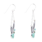 Phantom Turquoise and Sterling Silver Chandelier Earrings